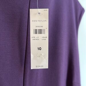 Ann Taylor sheath dress. Hangs just below the knees. Plum size 10